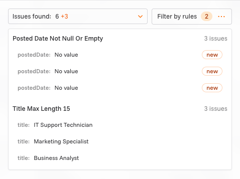 Validation report overview