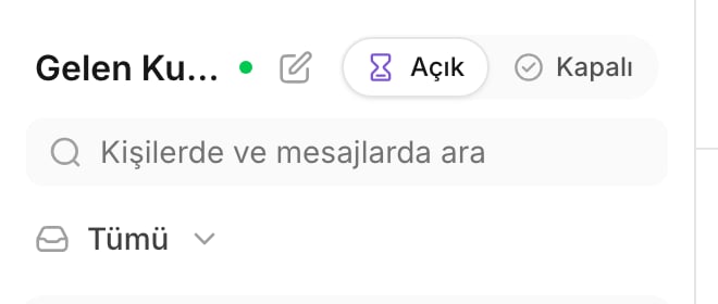 Gelen kutusu liste başlığı