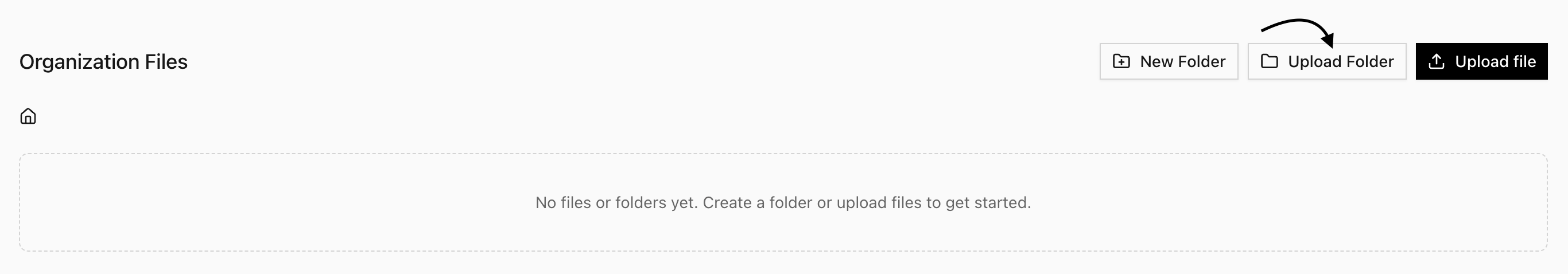 Upload folder interface in Settings