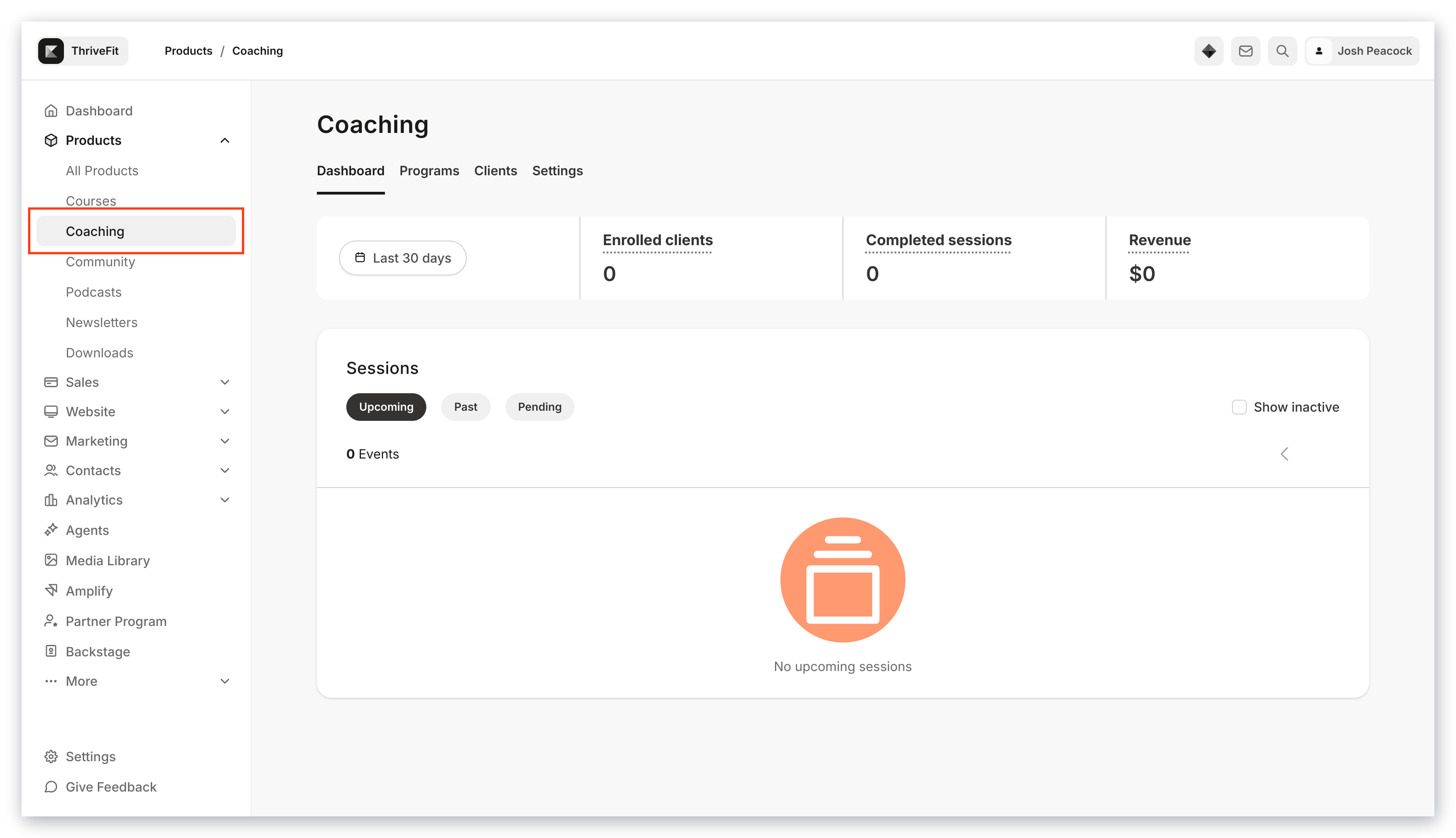 Coaching Menu