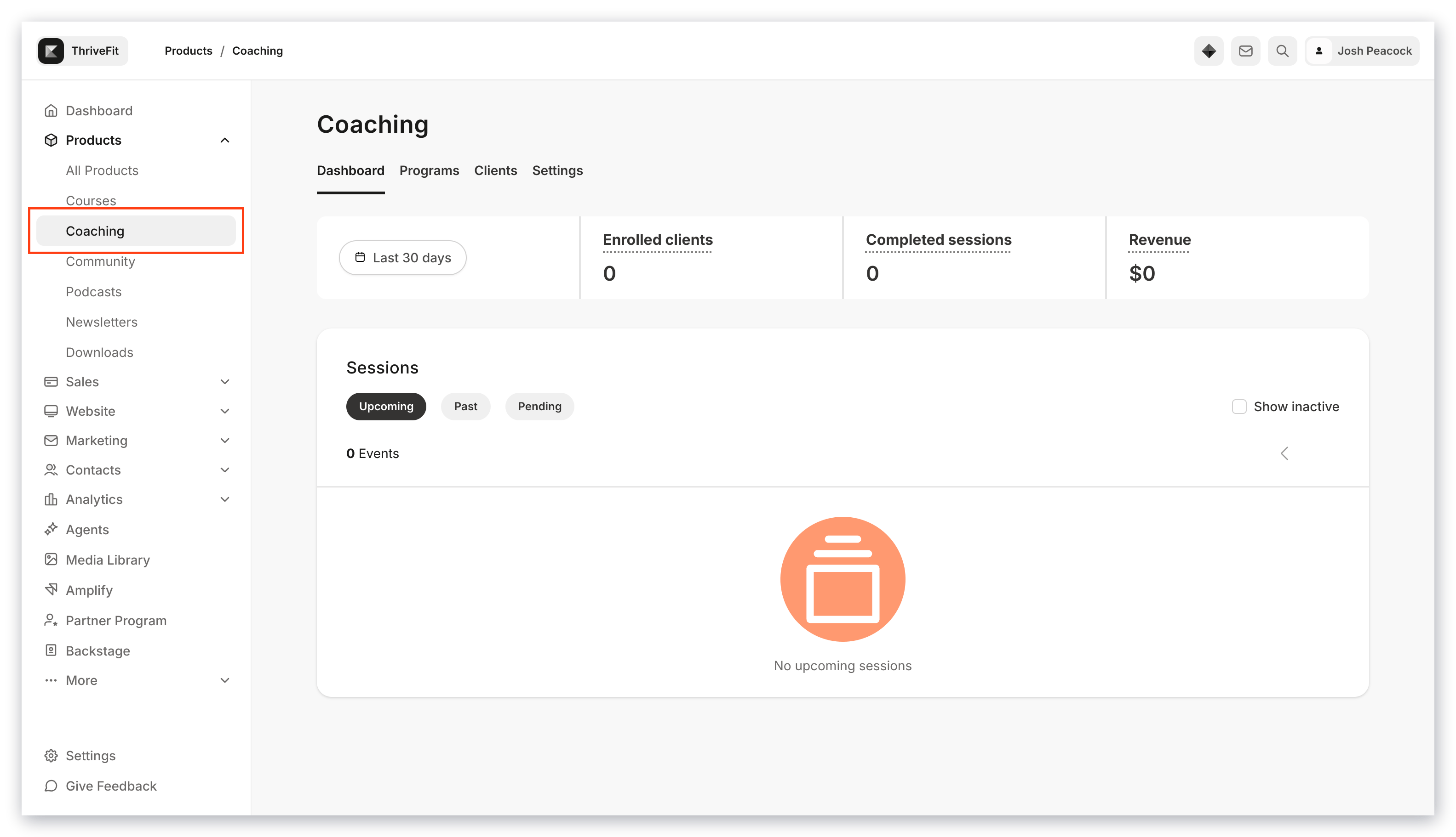 Coaching Menu