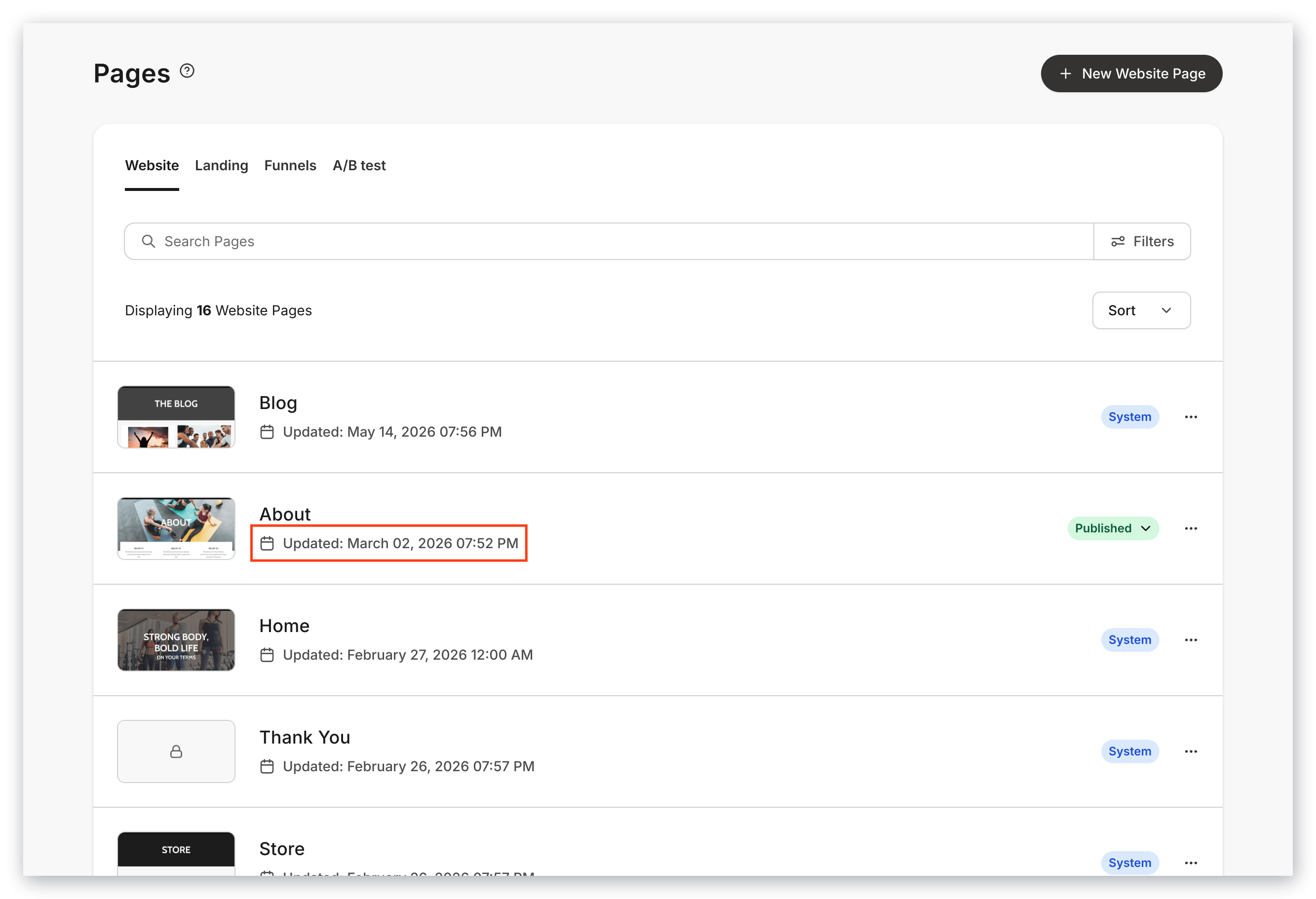 Updated timestamp example