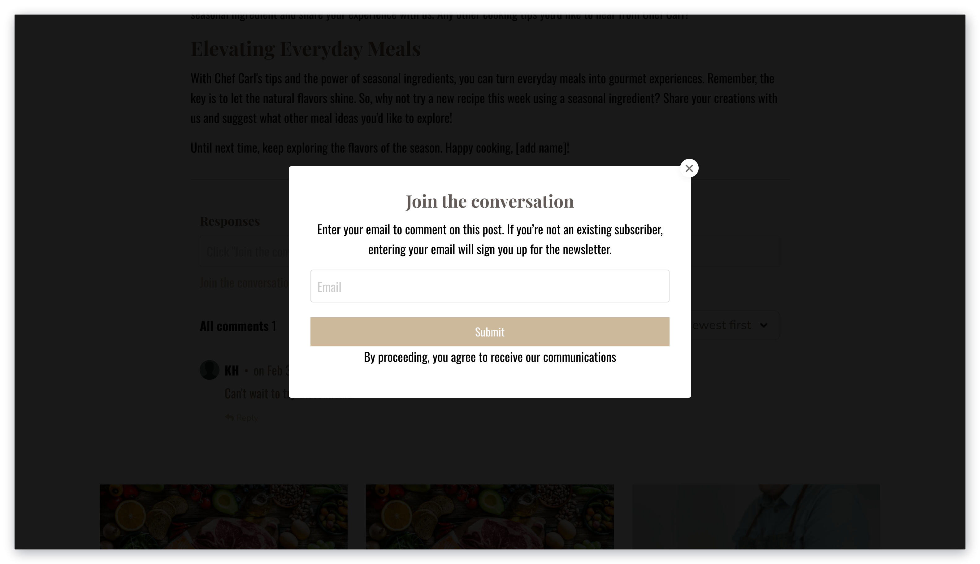 Join conversation modal
