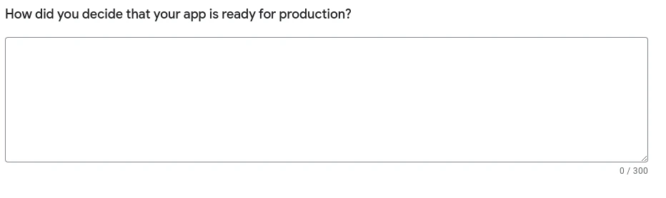 Production readiness