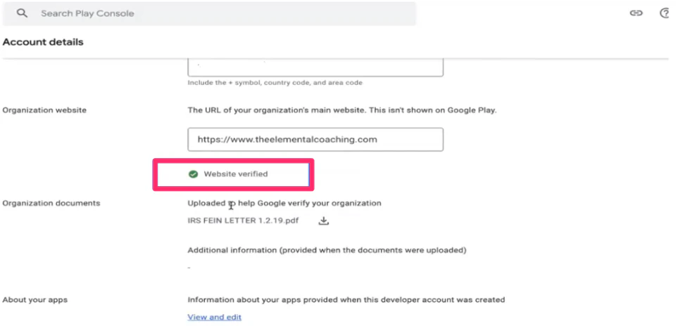 Confirmation message