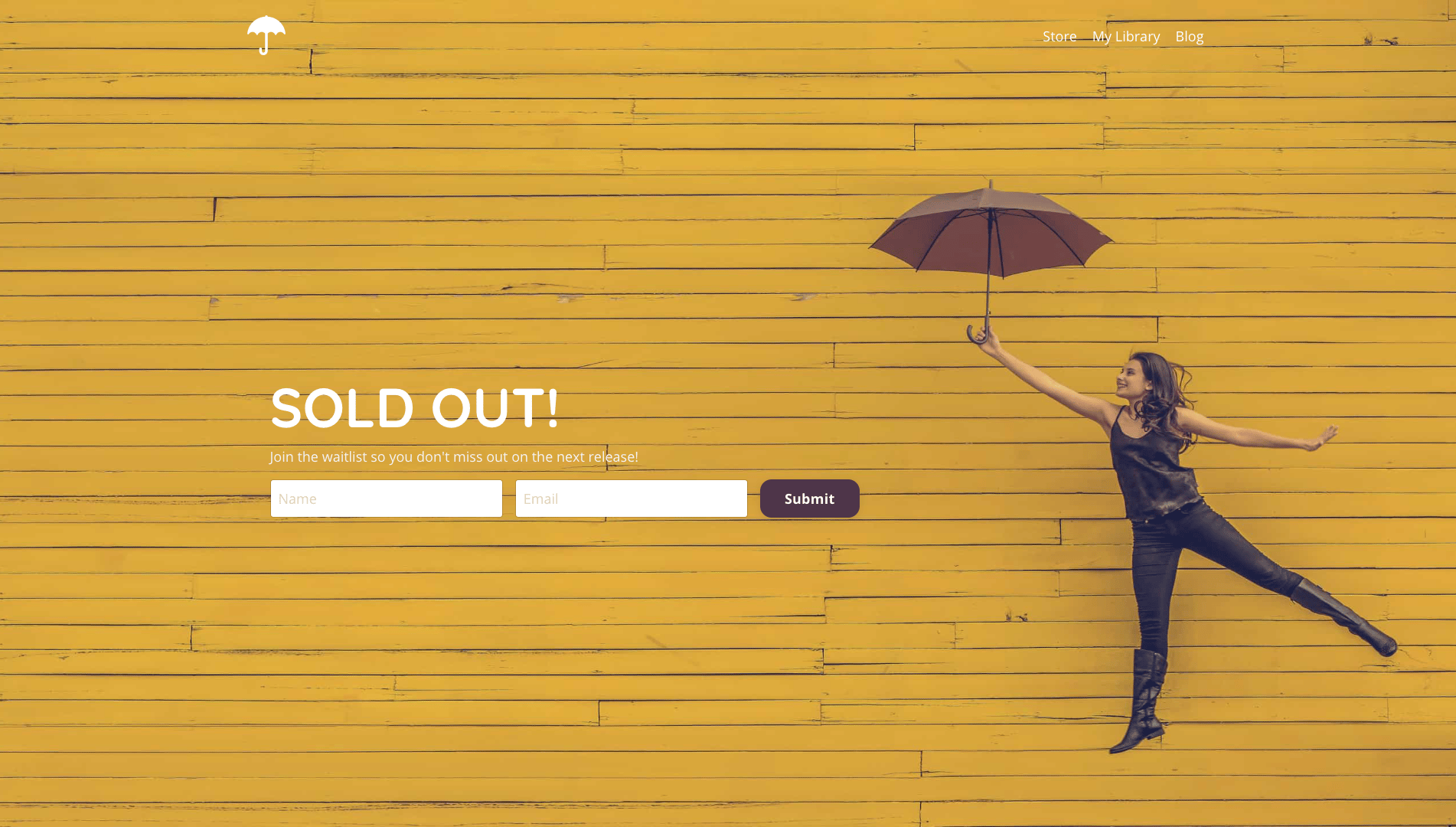 Waitlist landing page example