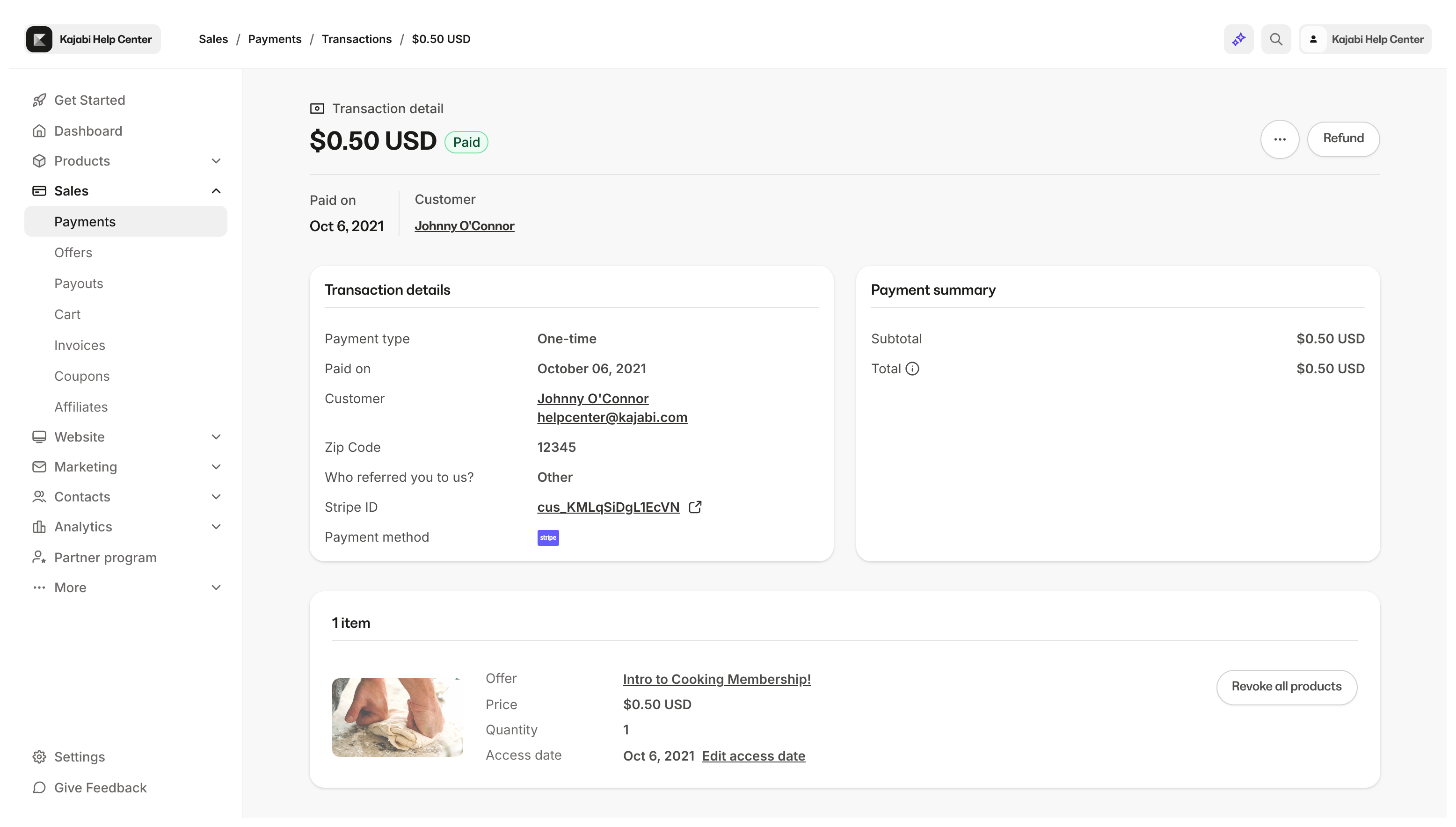 Cancel payments and access
