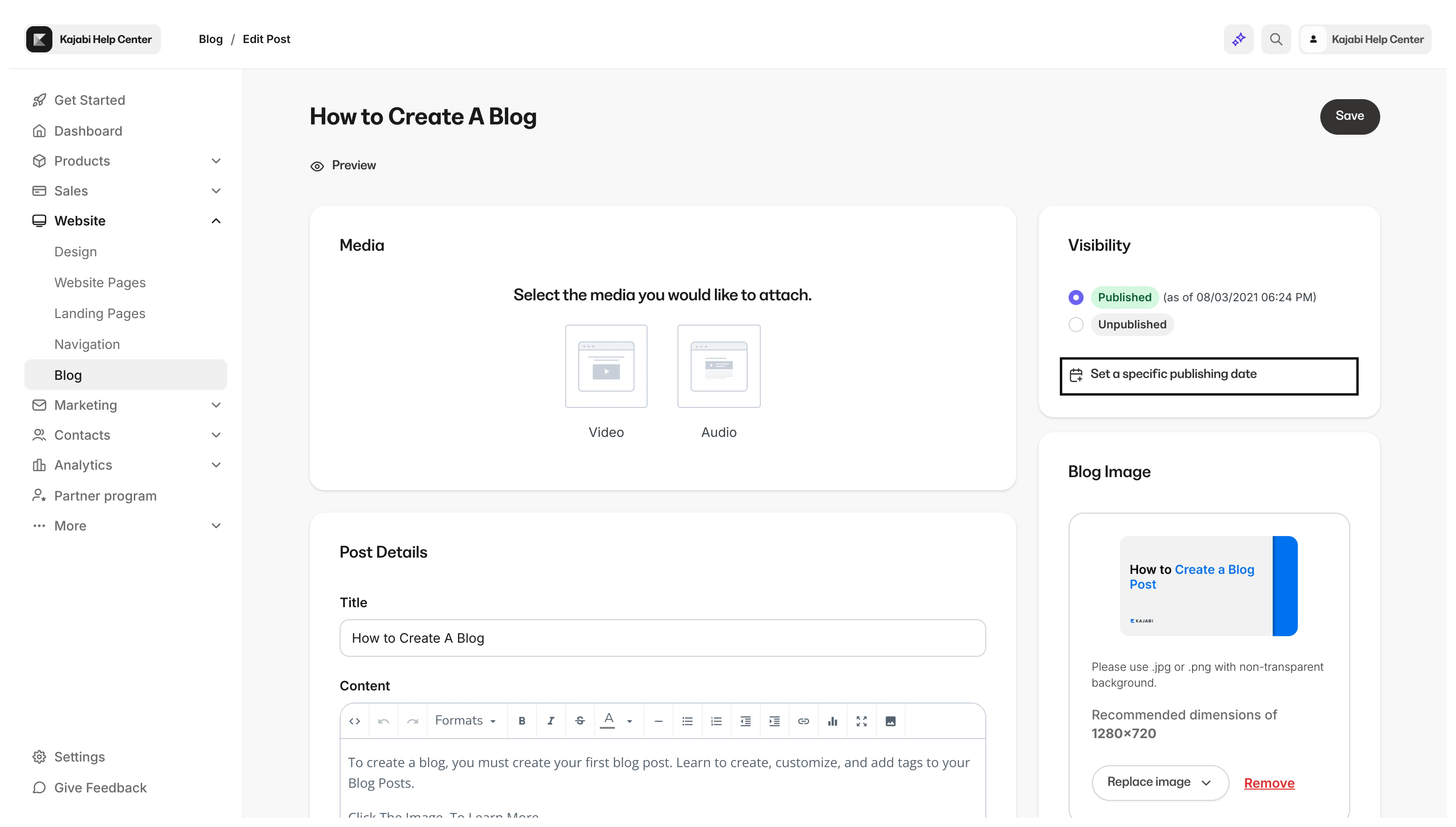Set a Specific Publishing Date