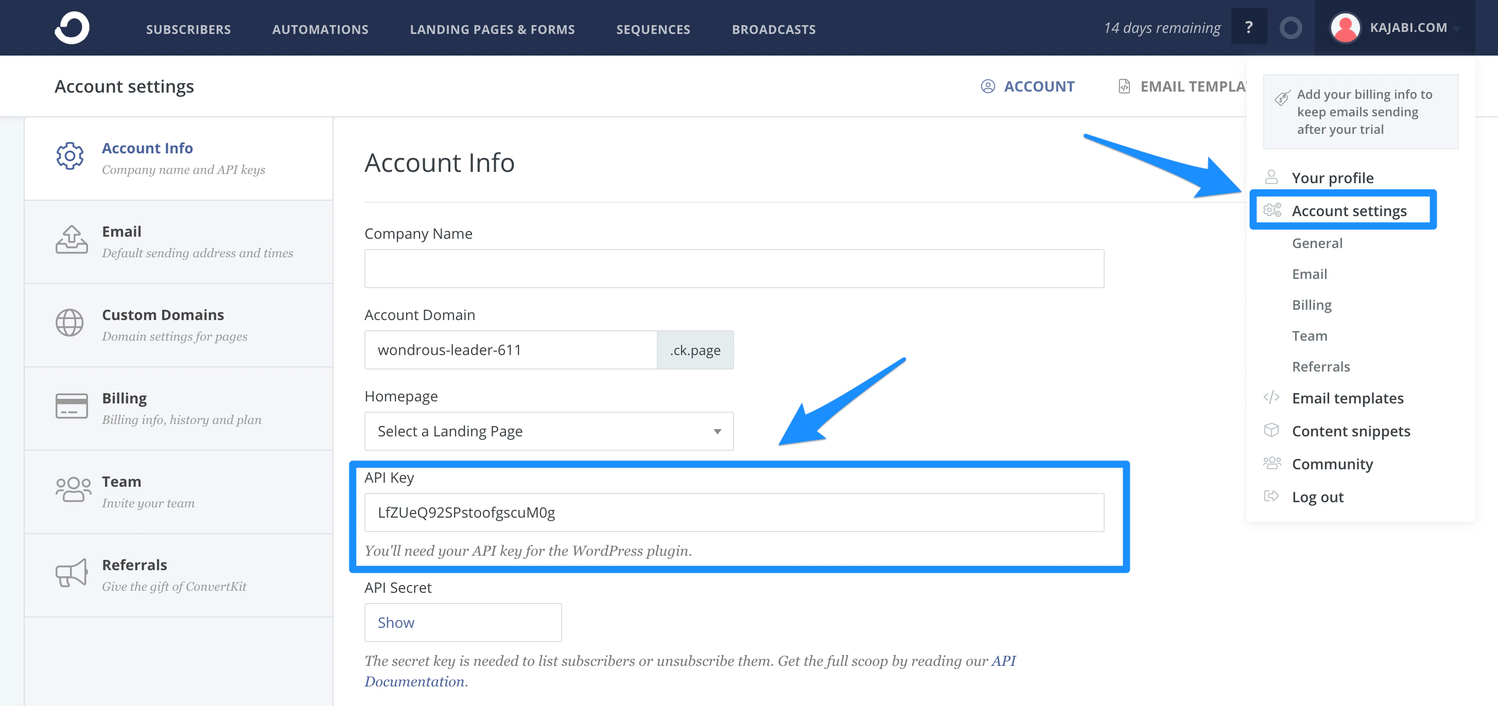 ConvertKit API Key