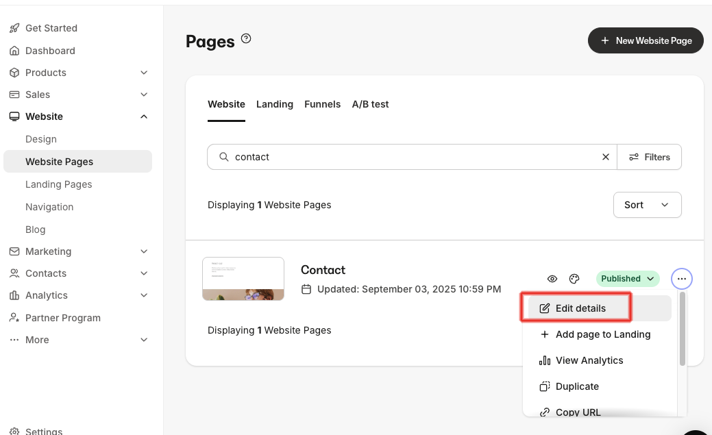 Pages details