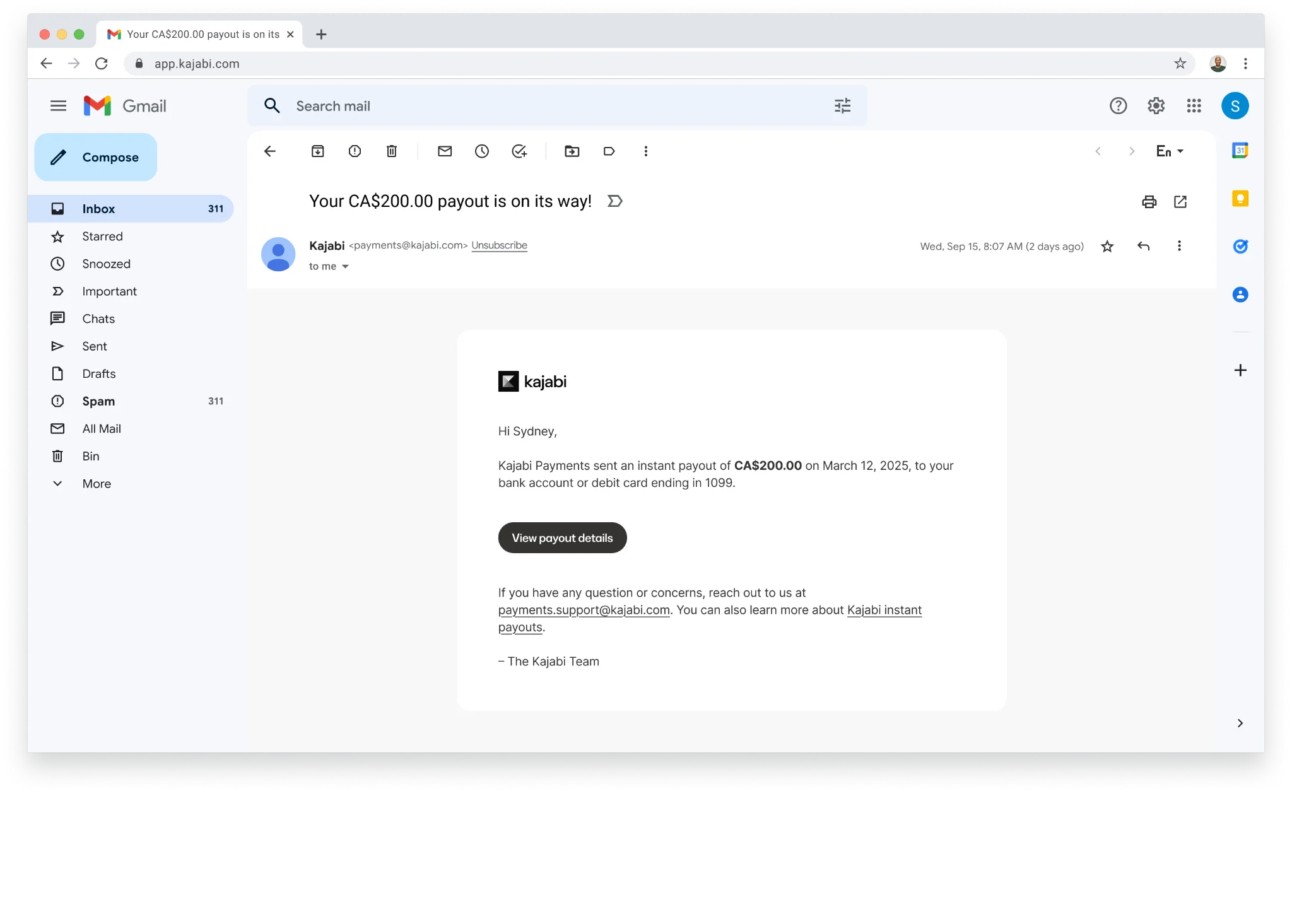 Instant Payouts Payout Success Email Instant Payouts Payout Success Email