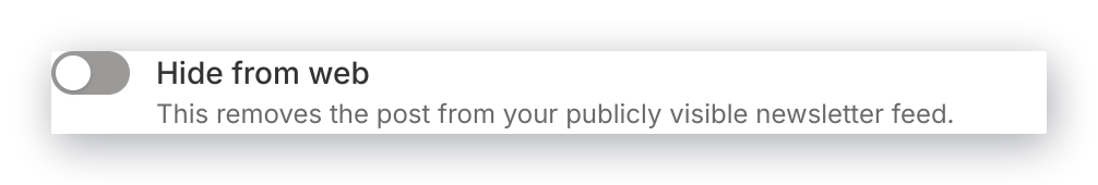 Hide from web toggle off