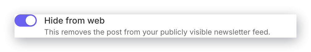 Hide from web toggle on