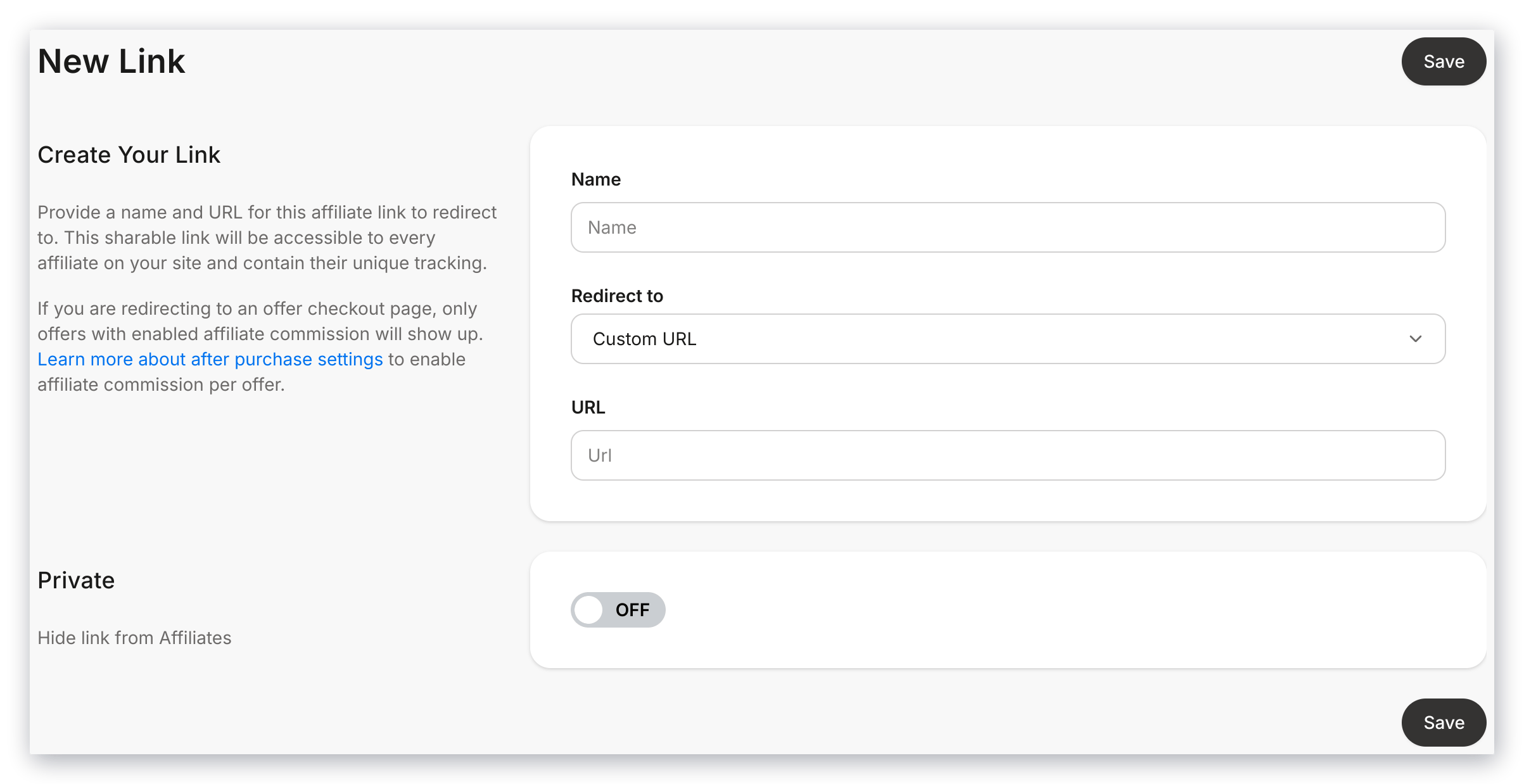 Share link editor