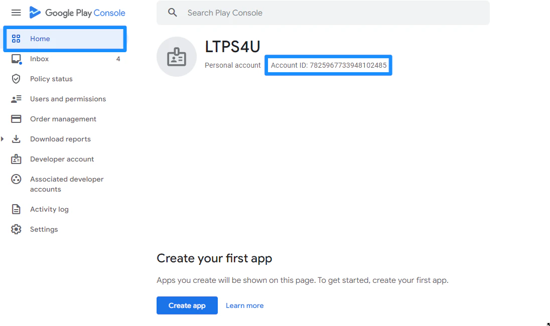 Developers Account ID
