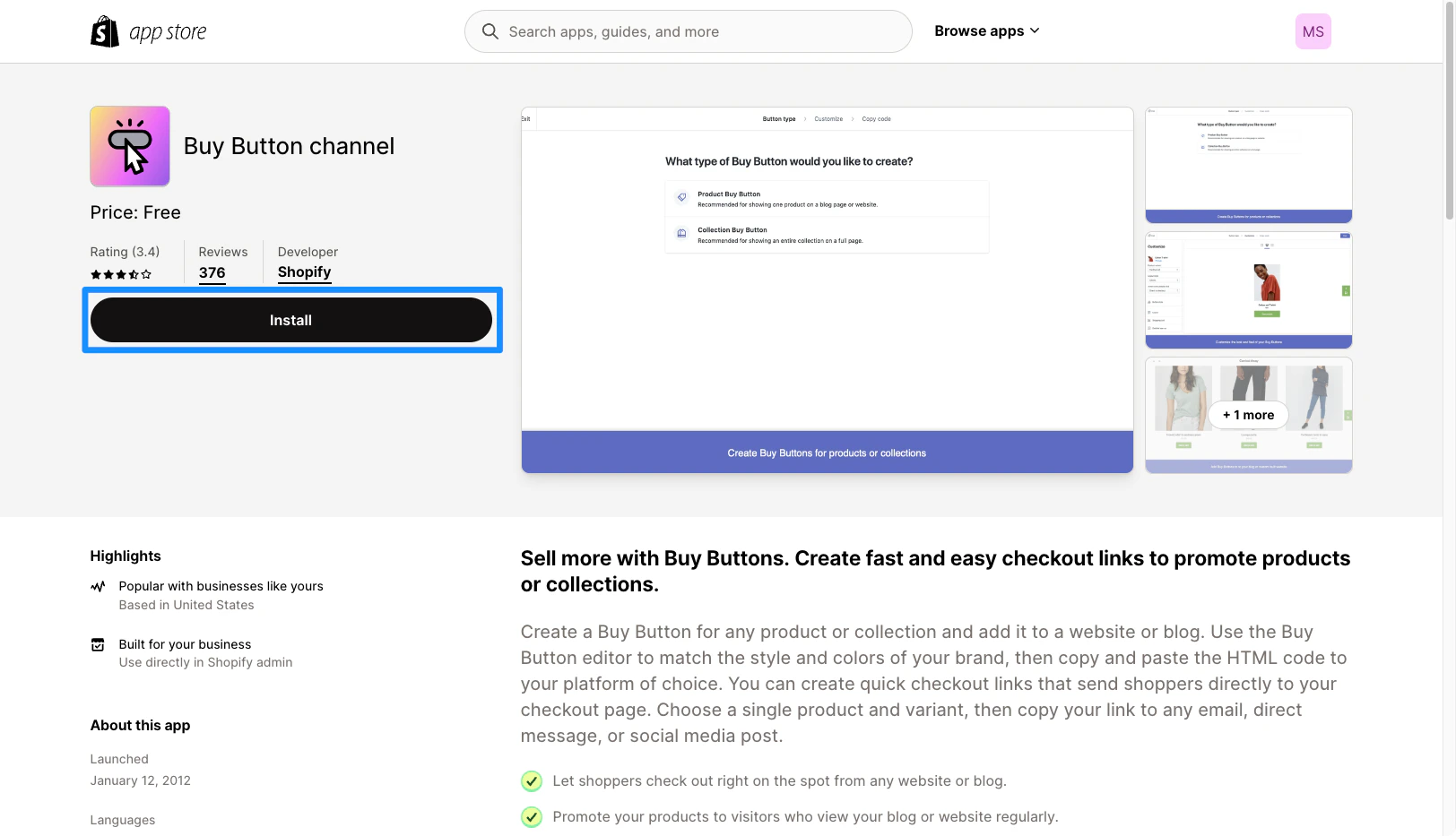 Buy Button channel - Sell your products on any website or blog | Shopify App Store