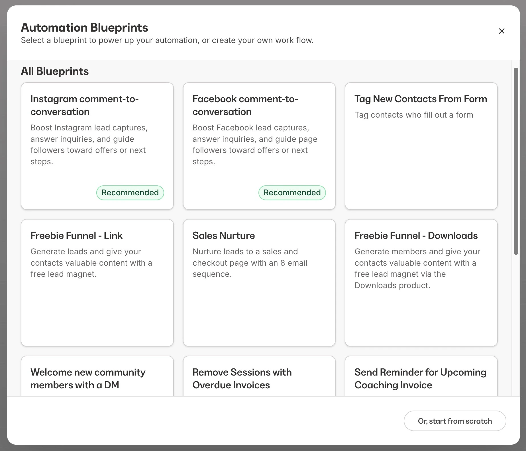 Automation blueprints