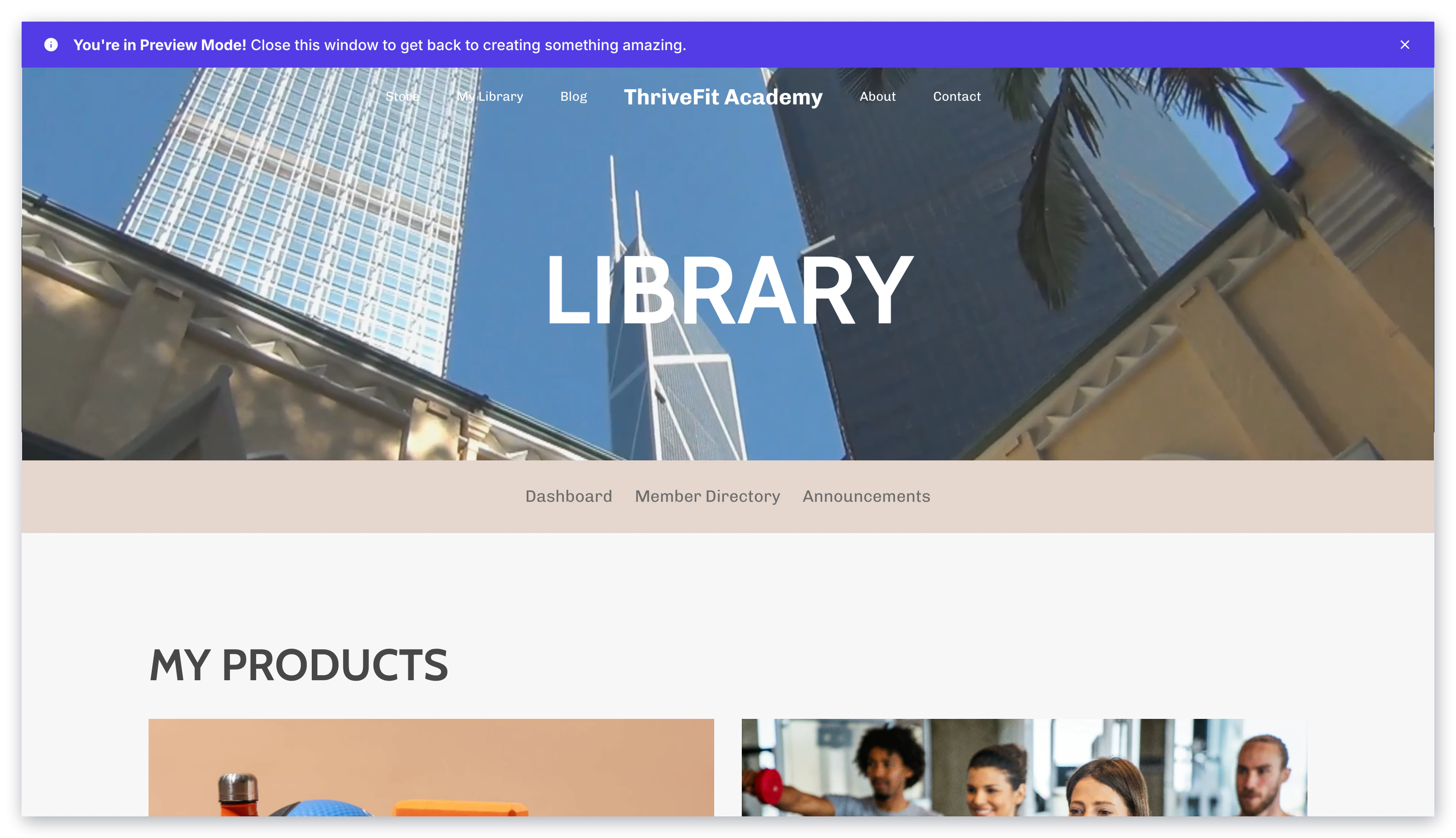 Customer library page