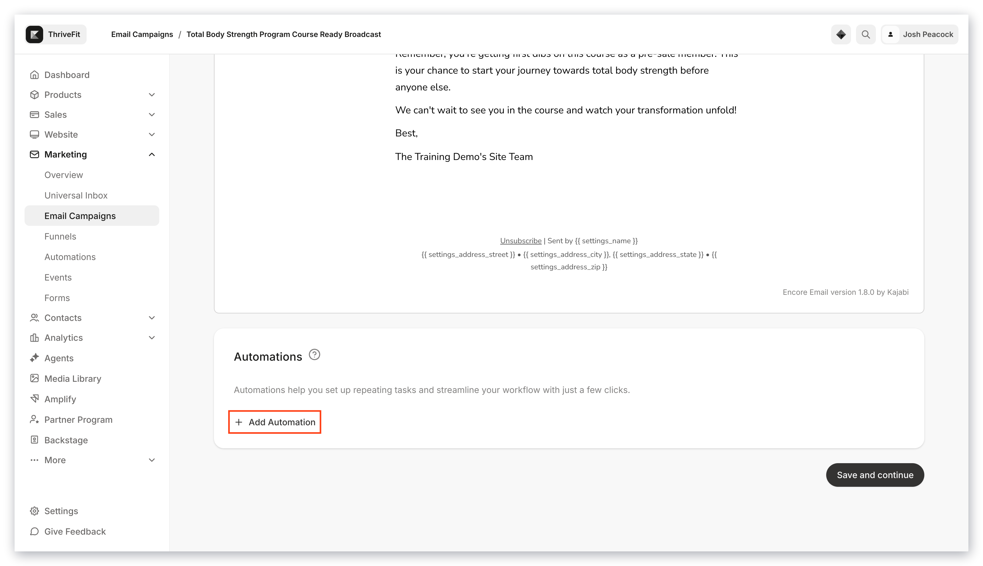 Email Broadcast automation