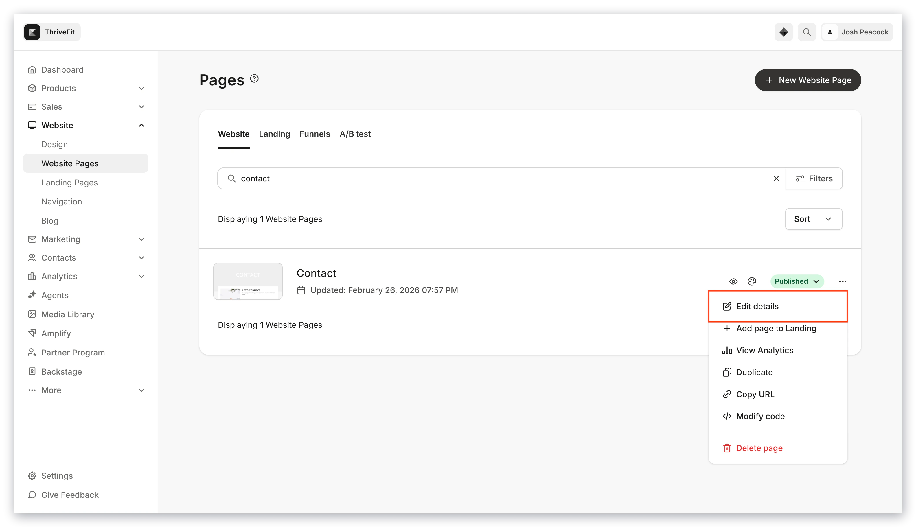 Pages details