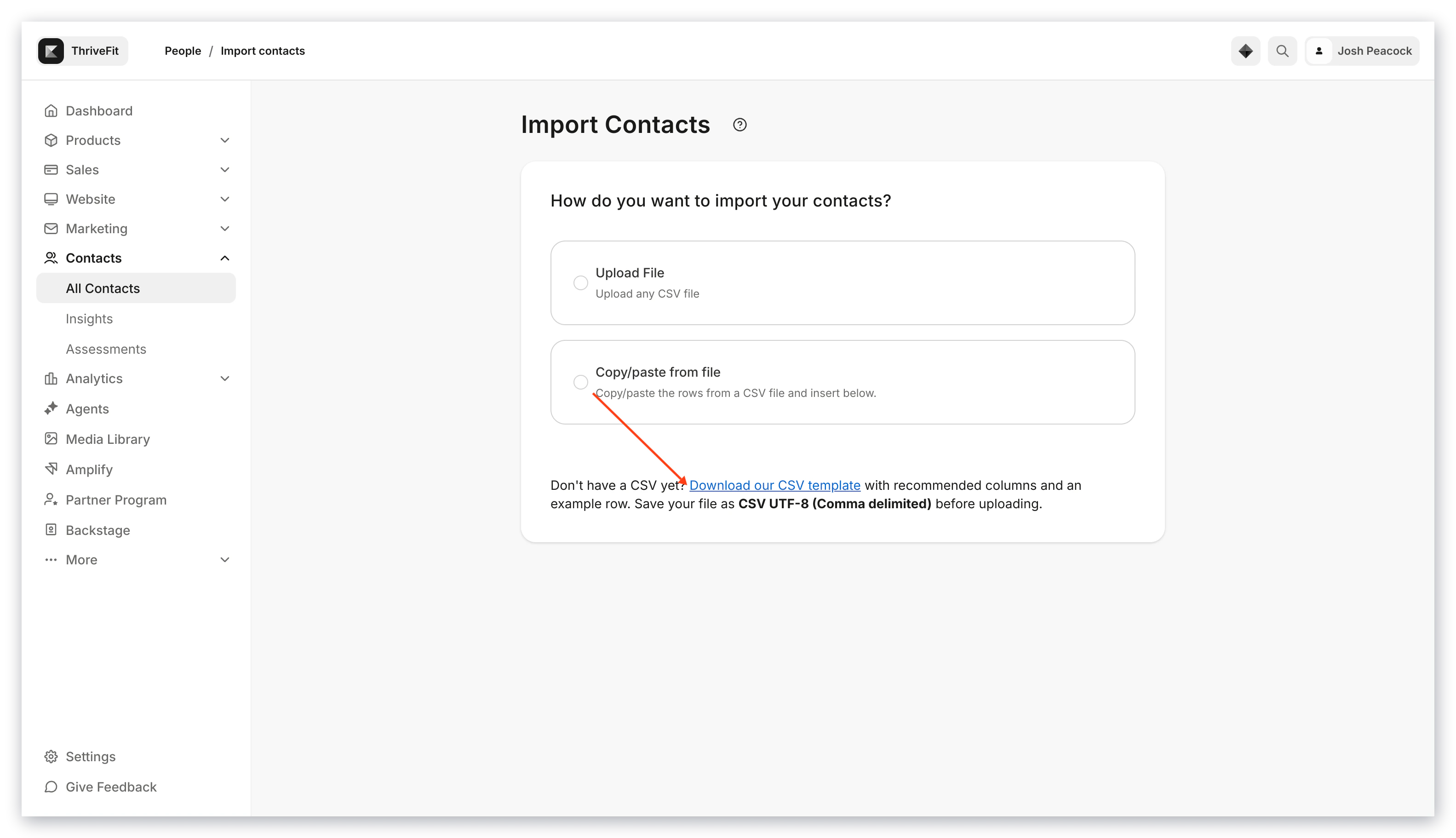 CSV Template