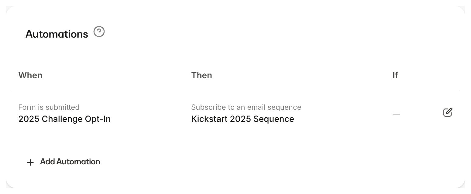 Automations screenshot