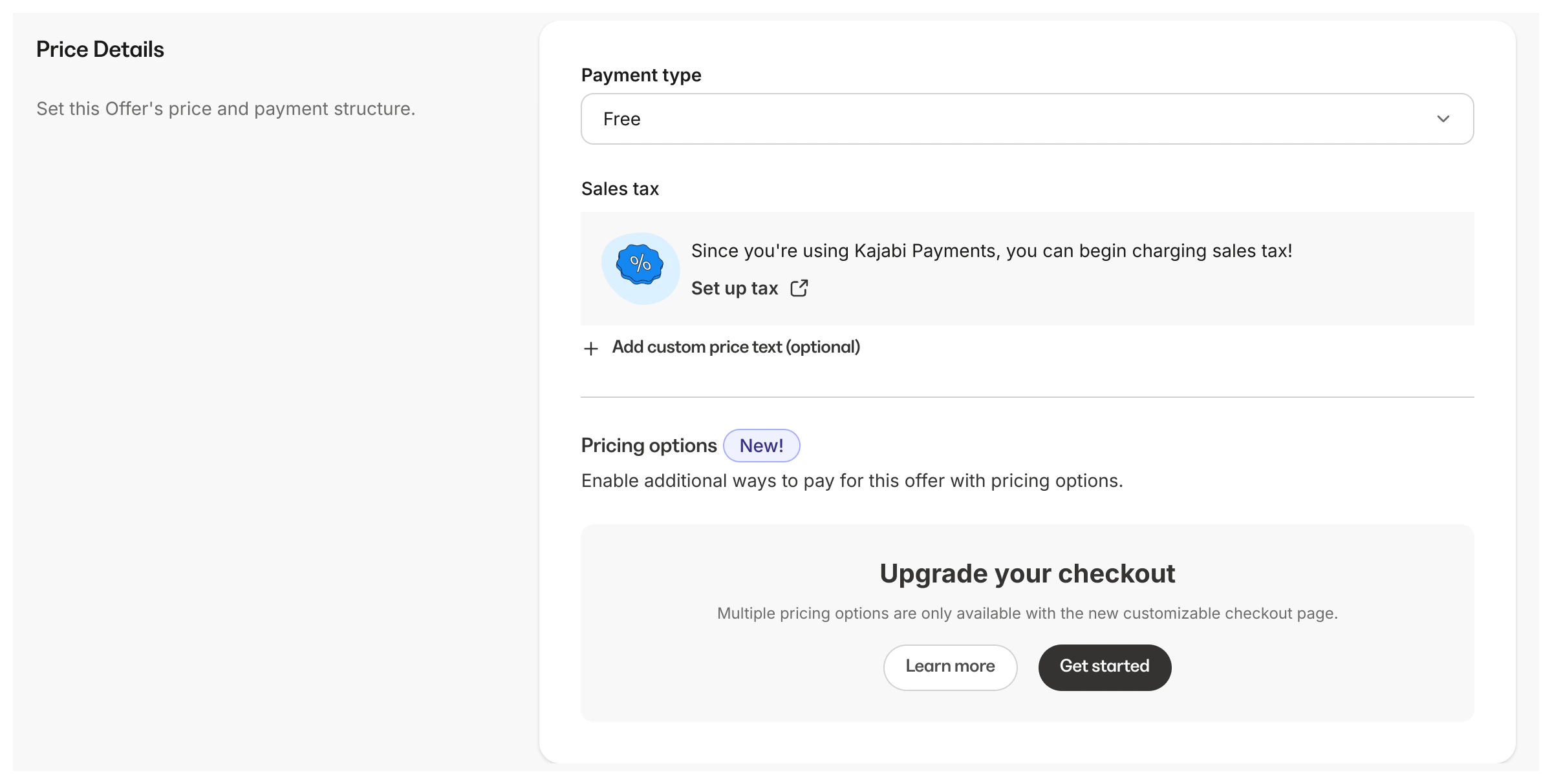 Free offer customization