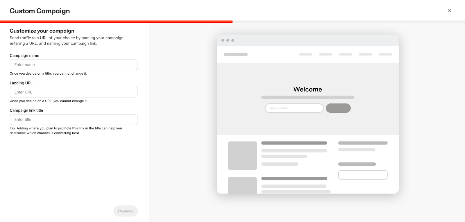Creating custom campaign links