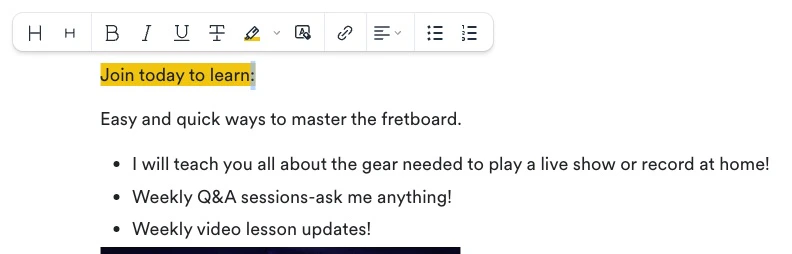 Text highlight features