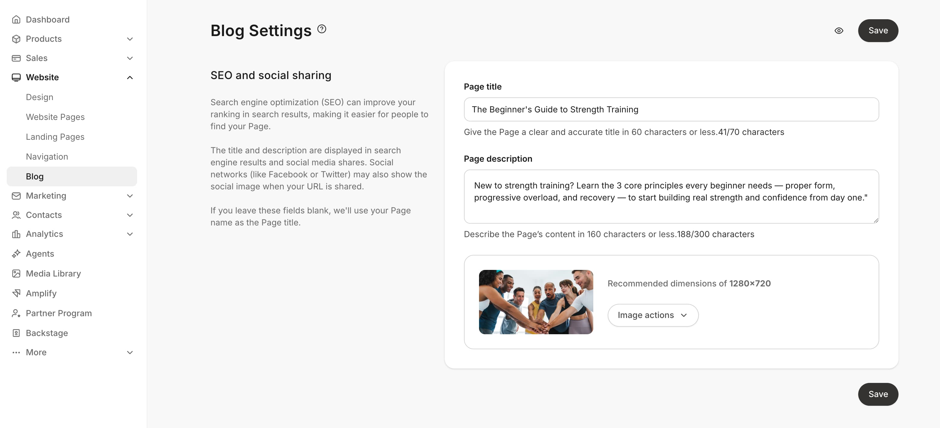 Blog seo sharing