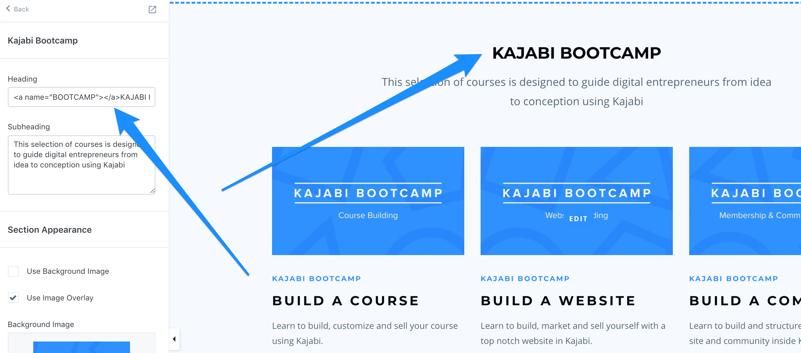 Kajabi admin themes settings edit