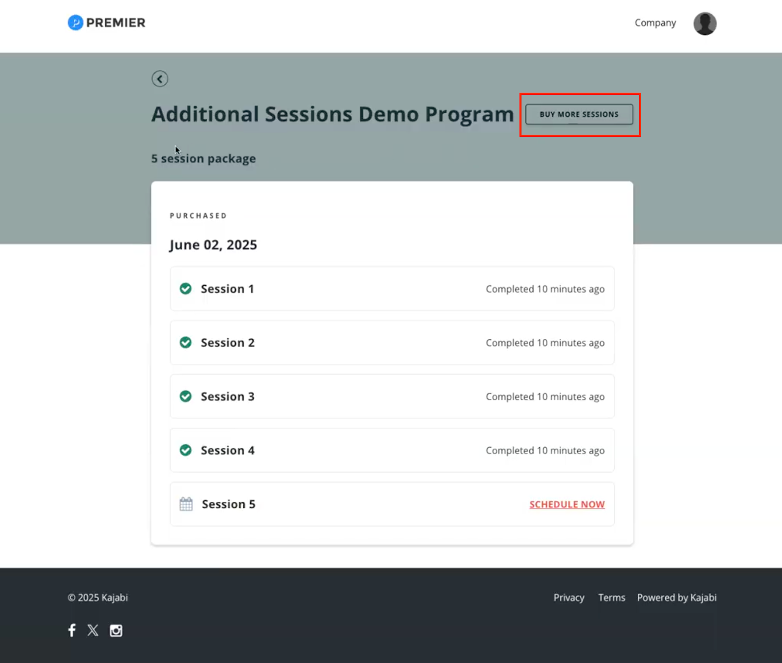 Purchase Additional Session