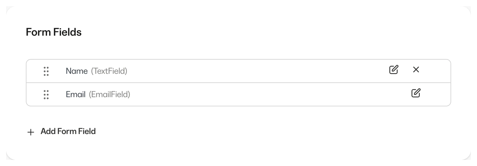 Form fields screenshot