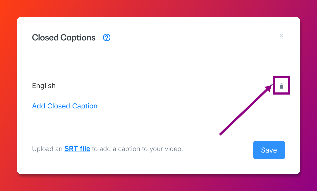 Delete Closed Captions