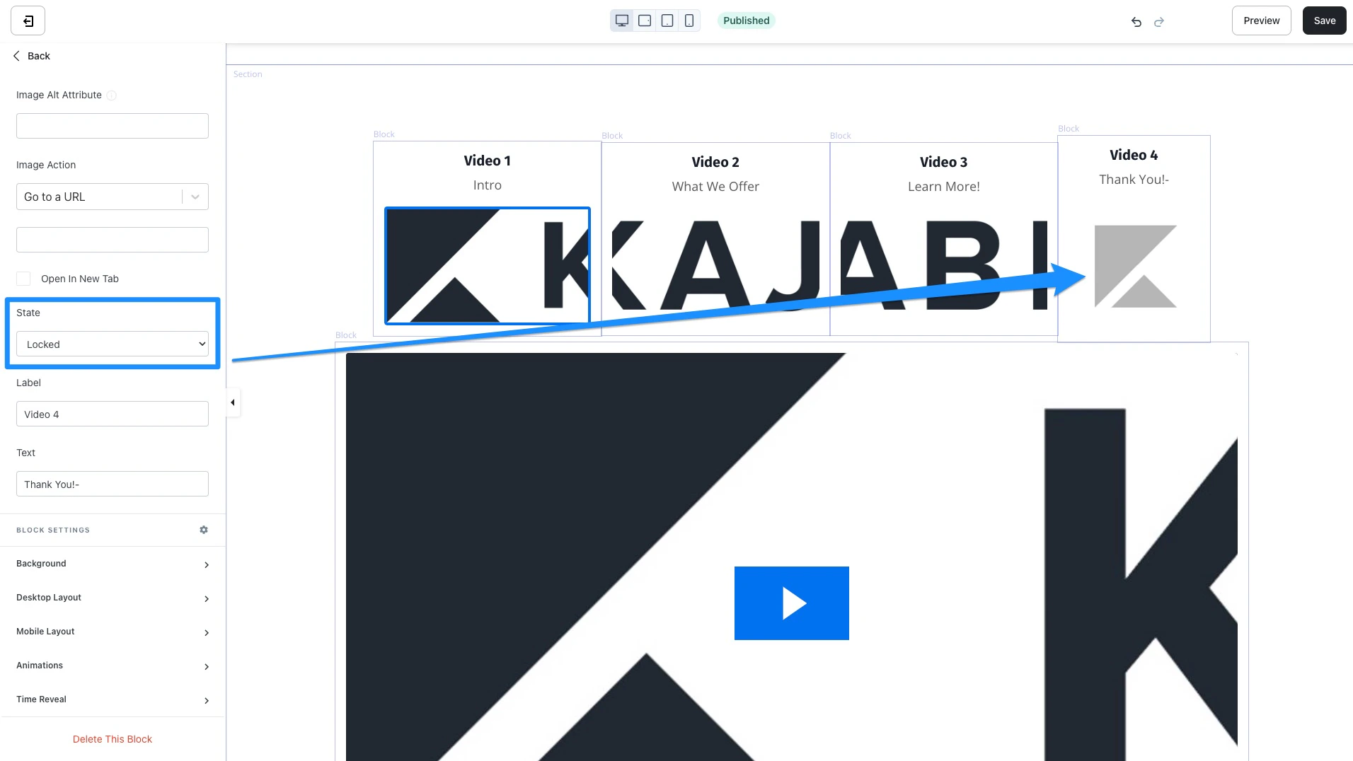 Locked state settings