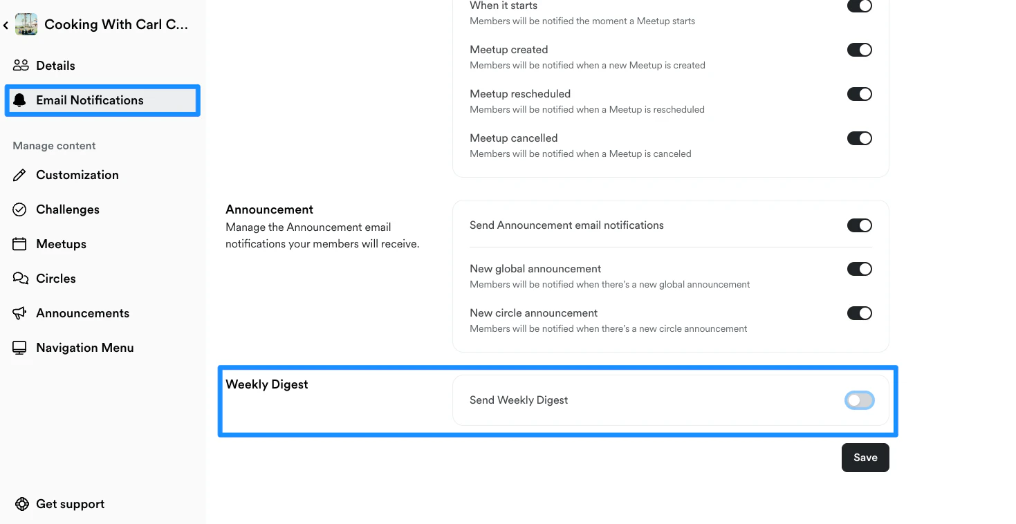 Weekly Digest section