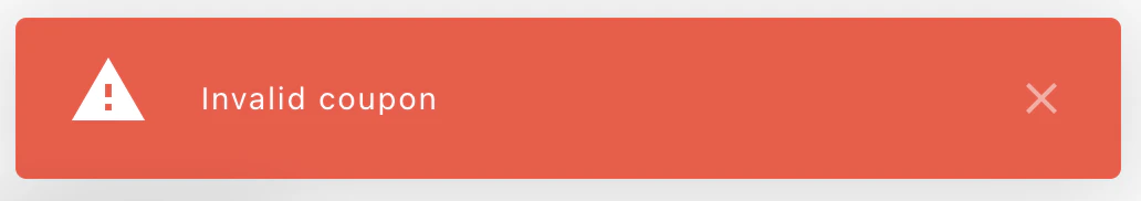 Coupon error example