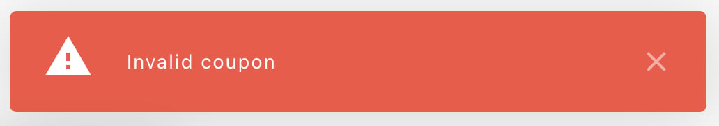 Coupon error example