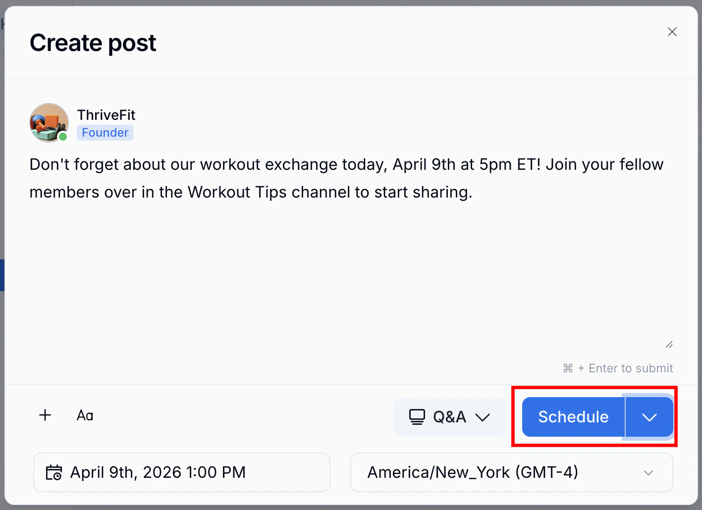 Schedule Post2 Schedule Post2