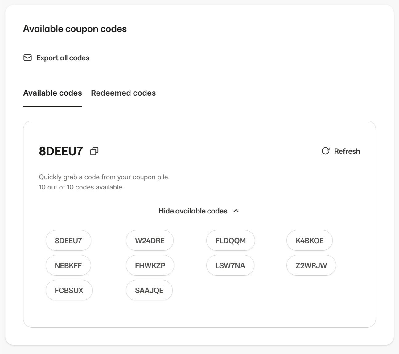 Available Coupons Available Coupons