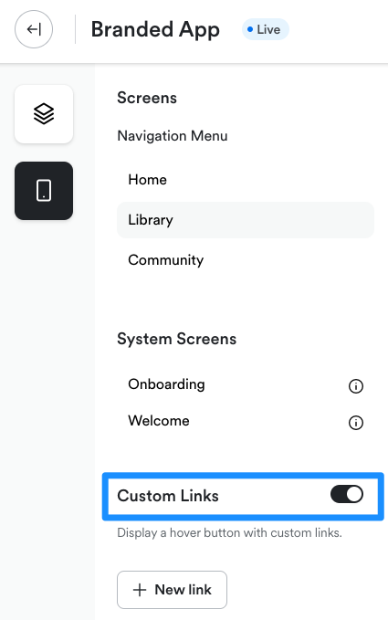 Toggle custom links