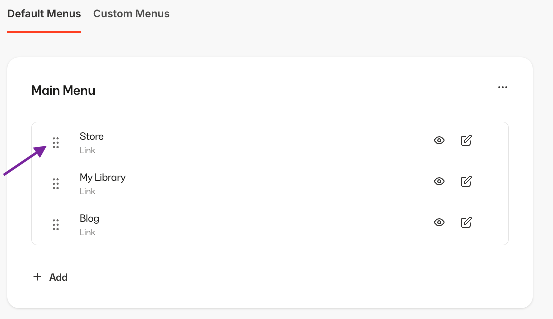 Rearrange navigation links