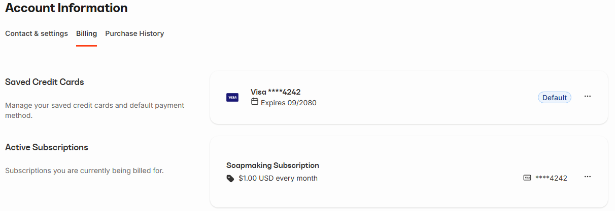 Customer billing view