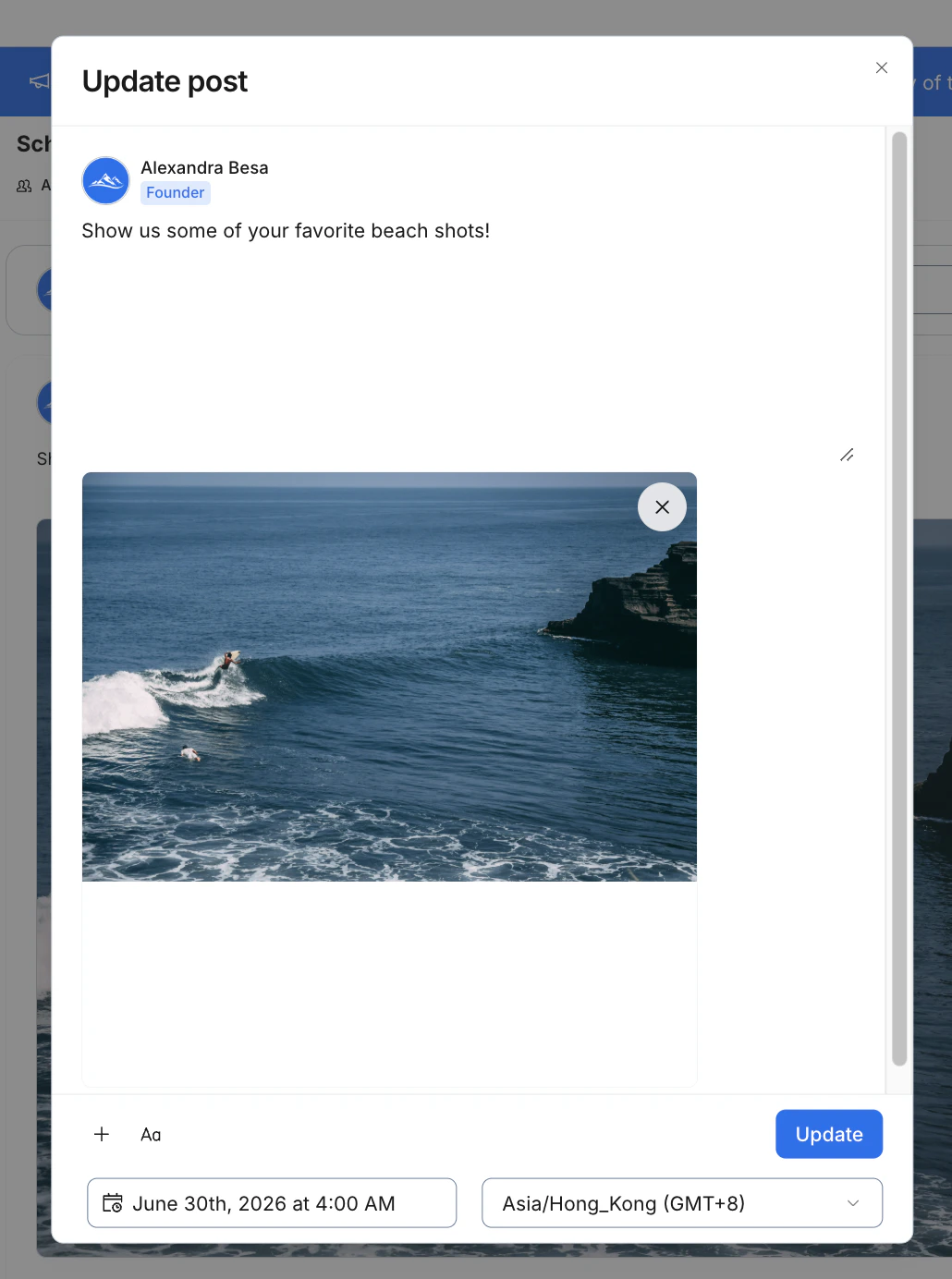 Edit scheduled post