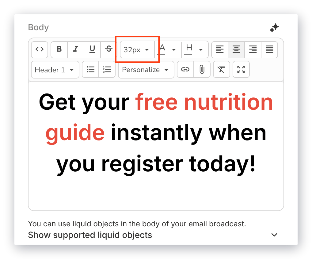 Font Size Button