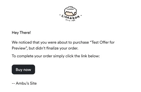 Branded cart abandonment email