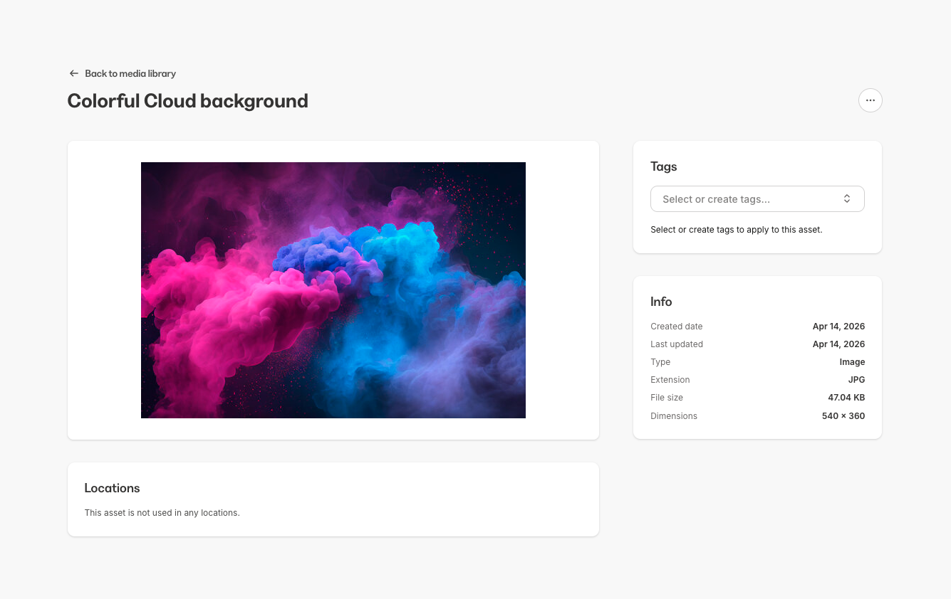 Media Library Asset Details
