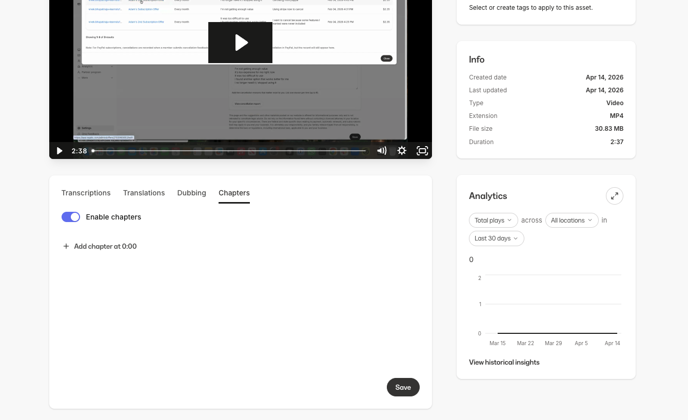 Media Library Chapters