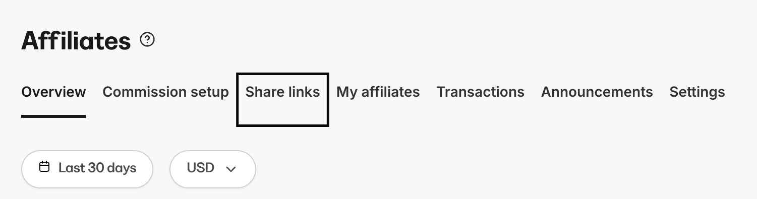 Affiliates Share Links