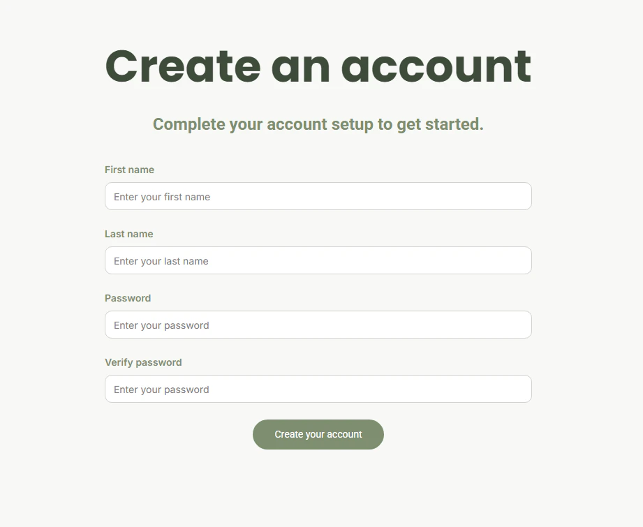 Account creation